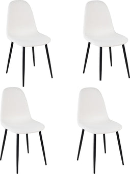 Set van 4 Kick eetkamerstoel Mees - wit