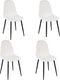 Set van 4 Kick eetkamerstoel Mees - wit