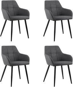 Set van 4 Kick eetkamerstoel Nova - zwart