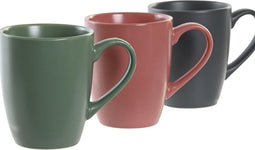 Set van 4 mokken DKD Home Decor Natuurlijk Roze Wit Groen Donker grijs Keramiek (160 ml)