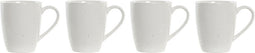 Set van 4 mokken DKD Home Decor Natuurlijk Rubberwood Wit 300 ml Keramiek
