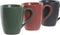 Set van 4 mokken DKD Home Decor Roze Groen Donker grijs Keramiek (300 ml)