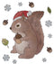 Set van 4 raamstickers kerstmis dieren - Kerst - Raamdecoratie - Feestdecoratie - 28 x 34 cm