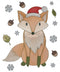 Set van 4 raamstickers kerstmis dieren - Kerst - Raamdecoratie - Feestdecoratie - 28 x 34 cm