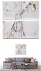 Set van 4 Schilderijen Canvas Marmer Wit 35 x 7 x 35 cm (6 Stuks)