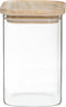 Set van 4 voorraadbussen/voorraadpotten glas met houten deksel - 500 ml - 1000 ml - Voorraadpotten met luchtdichte deksel