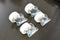Set van 4 zwenkwielen 32mm wit