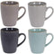 Set van 4x stuks luxe gekleurde stoneware bekers/koffiekopjes 300 ml - Kopjes/koffiebekers