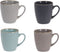 Set van 4x stuks luxe gekleurde stoneware bekers/koffiekopjes 300 ml - Kopjes/koffiebekers