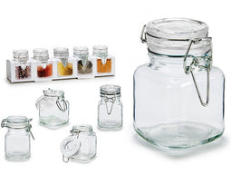 Set van 5 Glazen kruidenpotjes (90 ml)