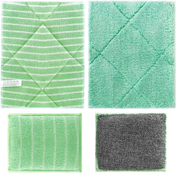 Set van 6 bamboe microvezeldoeken voor glas, spiegels, tegels, tegels, microvezel, bamboe, huishouden