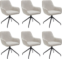Set van 6 Kick draaistoel Miko - champagne