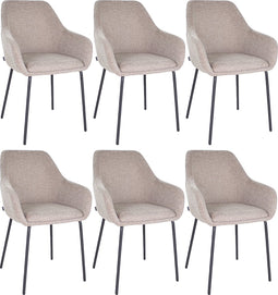 Set van 6 Kick eetkamerstoel Guus - Taupe