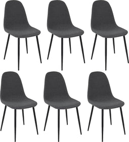 Set van 6 Kick eetkamerstoel Mees - donkergrijs