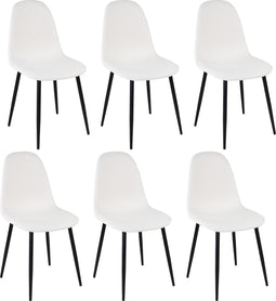 Set van 6 Kick eetkamerstoel Mees - wit