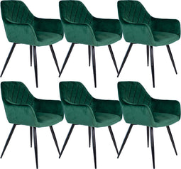 set van 6 Kick eetkamerstoel Monza - Donkergroen