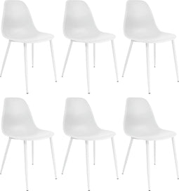 Set van 6 Kick eetkamerstoel Nero - Wit