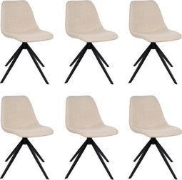 Set van 6 Kick eetkamerstoel Yani - Beige
