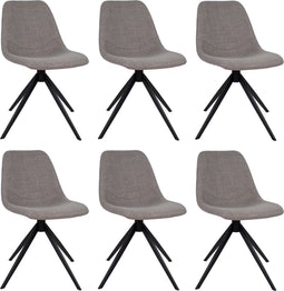 Set van 6 Kick eetkamerstoel Yani - Grijs