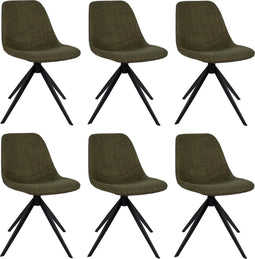 Set van 6 Kick eetkamerstoel Yani - Groen