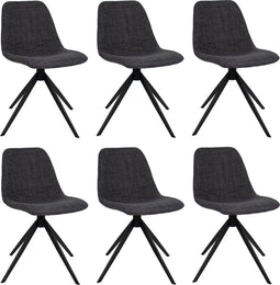 Set van 6 Kick eetkamerstoel Yani - Zwart