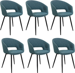 set van 6 Kick stoel Dean - blauw