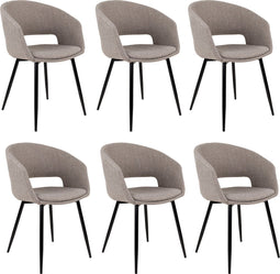 set van 6 Kick stoel Dean - Grijs