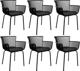 Set van 6 Kick tuinstoel Otis - Zwart