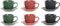 Set van 6 kopjes met schotel DKD Home Decor Roze Wit Groen Donker grijs Keramiek (150 ml)