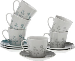 Set van 6 theekopjes met schoteltje Versa Nomma