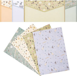 Set van 60 briefpapieren met 30 enveloppen, uitnodiging bloemenprint voor bruiloften, feesten, willekeurige stijl