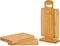 Set van 6x stuks bamboe houten snijplanken/serveerplanken met houder - Serveerplankjes/snijplankjes van hout