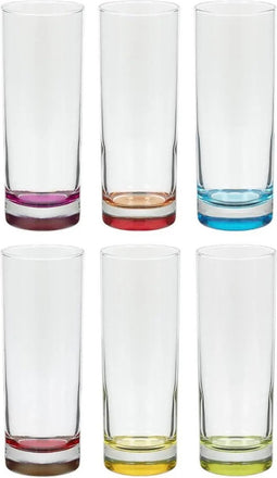 Set van 6x stuks longdrink glazen Colori 310 ml van glas - Drinkglazen - Waterglazen