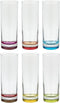 Set van 6x stuks longdrink glazen Colori 310 ml van glas - Drinkglazen - Waterglazen
