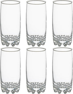 Set van 6x stuks longdrink glazen Tin 380 ml van glas - Drinkglazen - Waterglazen