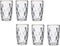 Set van 6x stuks luxe gedecoreerd glas drinkglazen/waterglazen van 340 ml transparant/goud - Per glas 8 x 12.5 cm