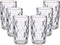 Set van 6x stuks luxe gedecoreerd glas drinkglazen/waterglazen van 340 ml transparant/goud - Per glas 8 x 12.5 cm