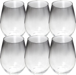 Set van 6x stuks tumbler glazen zwarte rand Sauvage 540 ml van glas - Drinkglazen - Waterglazen