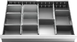 set van 8 onderverdelingen voor laden van 125 mm voor ladekasten