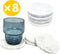 Set van 8x ronde onderzetters voor glazen D10 cm wit Marmer
