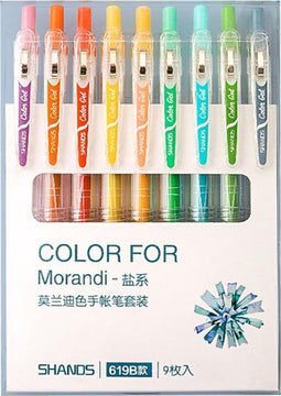 Set van 9 verschillende kleuren gelpennen - light/salty