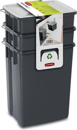 Set van afvalbakken 2x10L + 6L Curver Prullenbak SET