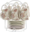 Set van koffiekopjes DKD Home Decor Beige Metaal Groen Dolomite (180 ml) (6 Onderdelen)