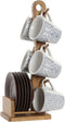 Set van koffiekopjes DKD Home Decor Blauw Bruin Keramiek (150 ml)