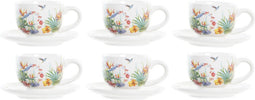 Set van koffiekopjes DKD Home Decor Metaal Multicolour Dolomite (180 ml)