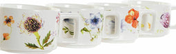 Set van koffiekopjes DKD Home Decor Multicolour Metaal Dolomite 260 ml (4 Onderdelen)