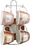 Set van koffiekopjes DKD Home Decor Roze Bruin Porselein Bone China (210 ml)