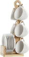 Set van koffiekopjes DKD Home Decor Wit Keramiek (150 ml)