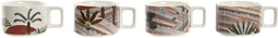 Set van koffiekopjes Home ESPRIT Beige Roze Terra cotta Lila Metaal Bamboe Dolomite 260 ml