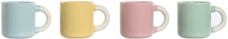 Set van koffiekopjes Home ESPRIT Geel Blauw Groen Roze Porselein 110 ml 4 Onderdelen